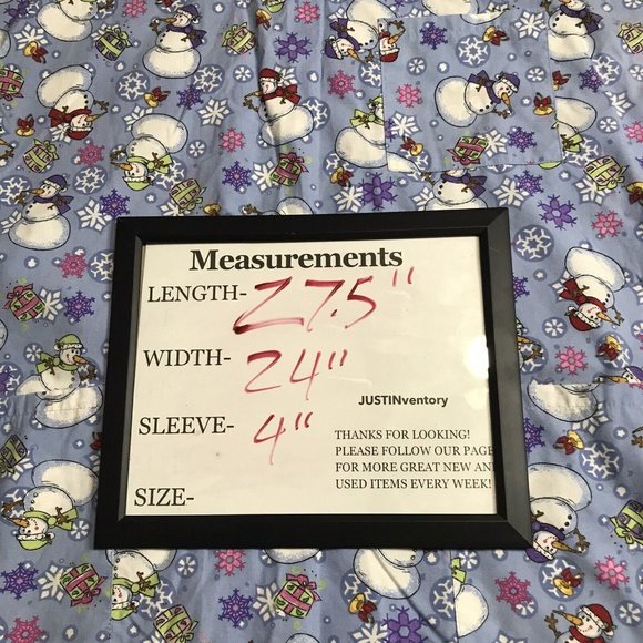 J.I.T. Scrubs Women's Snowman Christmas Medical Uniform Scrub Top Size L - Picture 5 of 5